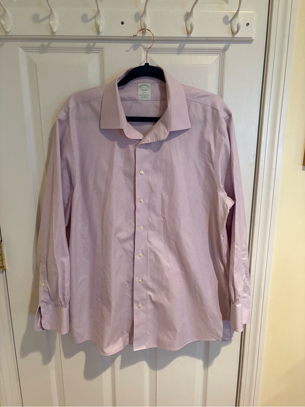 Brooks Brothers Slim Fit Non-Iron Stretch Dress Shirt Pink Dress Shirt